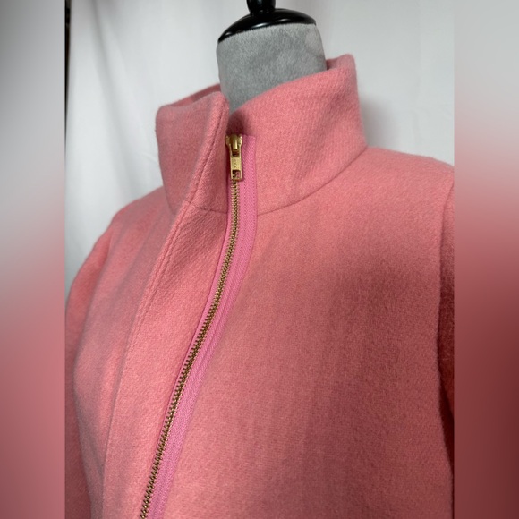 J Crew Mercantile Coat Womens Size 6 Pink Wool Blend Funnel Neck Jacket - Picture 5 of 15